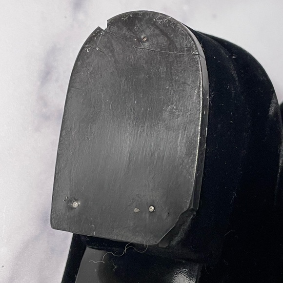 Bruno Magli Black Velvet Heeled Loafer Size 8.5 - Picture 12 of 14